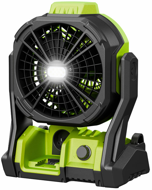 Battery Powered Fan, for DeWalt 20V Max Battery, Air Circulator Cordless, AC Corded Option, with LED Lights, for Household Ventilation Jobsite Construction Camping Workshop (Bare Tool Only)