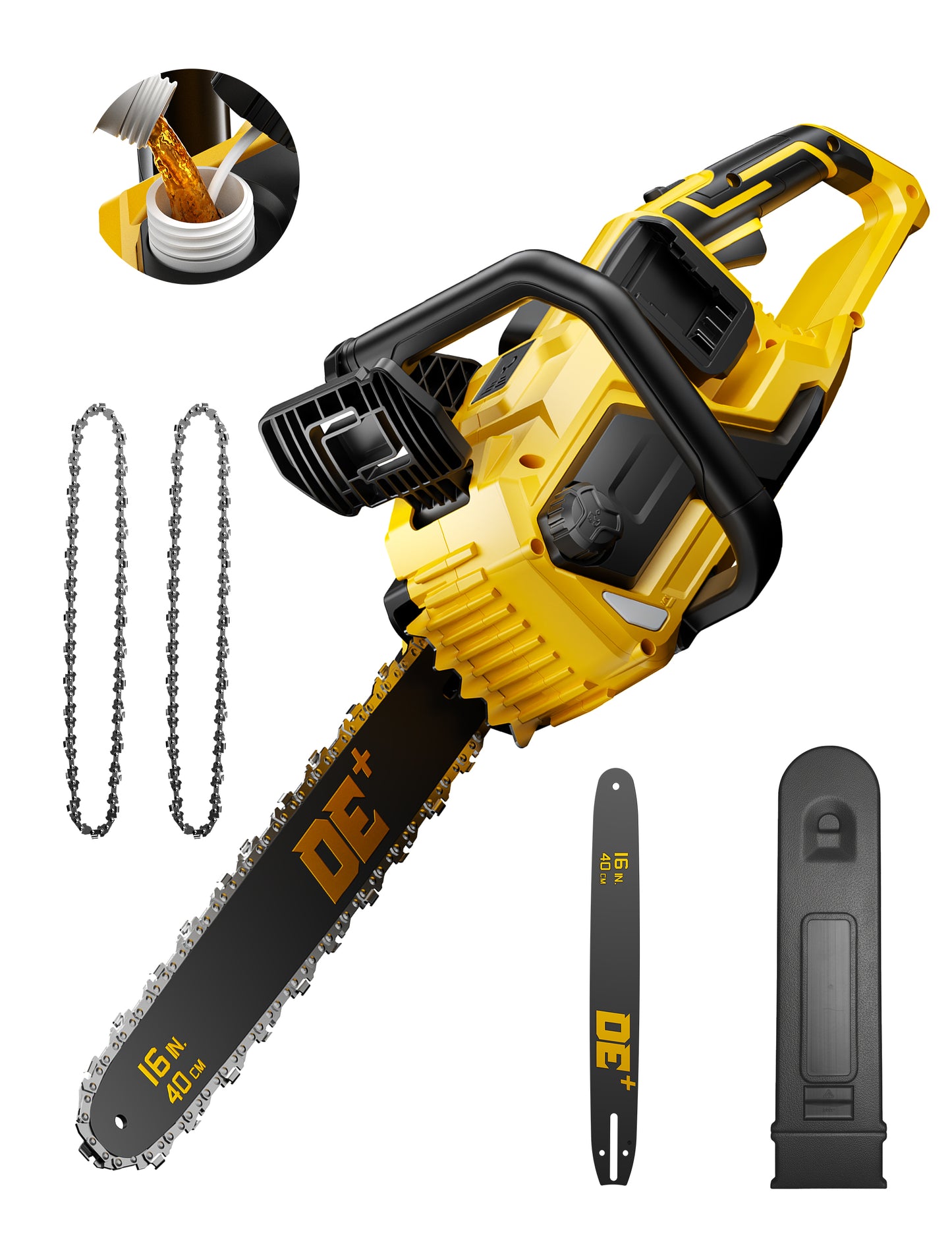 DEFORCE Chain Saw, Battery Powered Chainsaw, Electric Cordless A -2