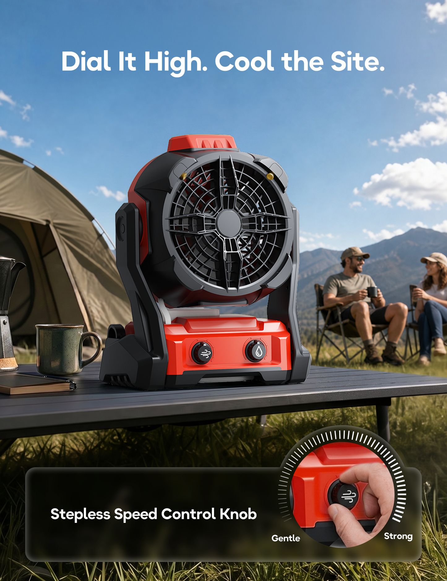 DeForce Portable Misting Fan, for Milwaukee M18 18V Battery, Cordless Personal Fan for Outdoor Cooling, Variable Speed, Hook for Hanging, Jobsite, Camping, USB Port, Outdoor&Indoor Use(Bare Tool Only)