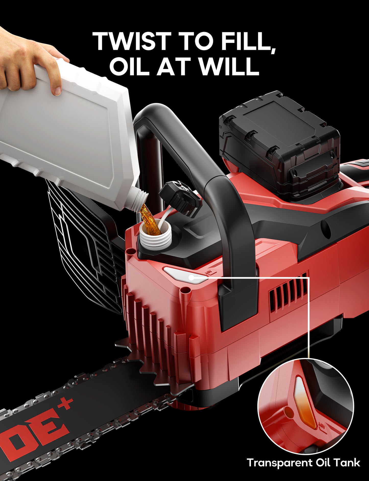 DEFORCE Chain Saw, Battery Powered Chainsaw, Electric Cordless A -11