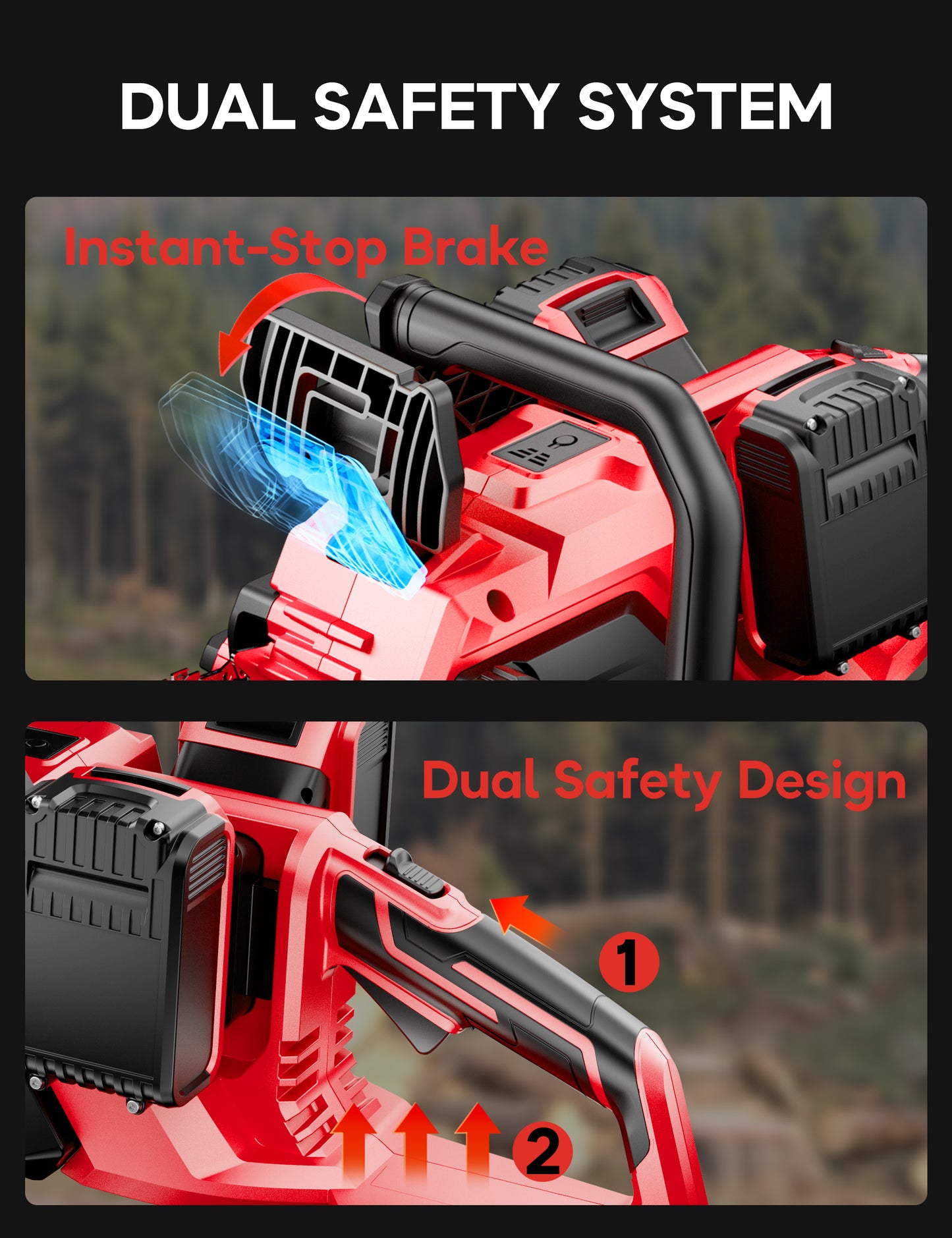 DEFORCE Chain Saw, Battery Powered Chainsaw, Electric Cordless A -11