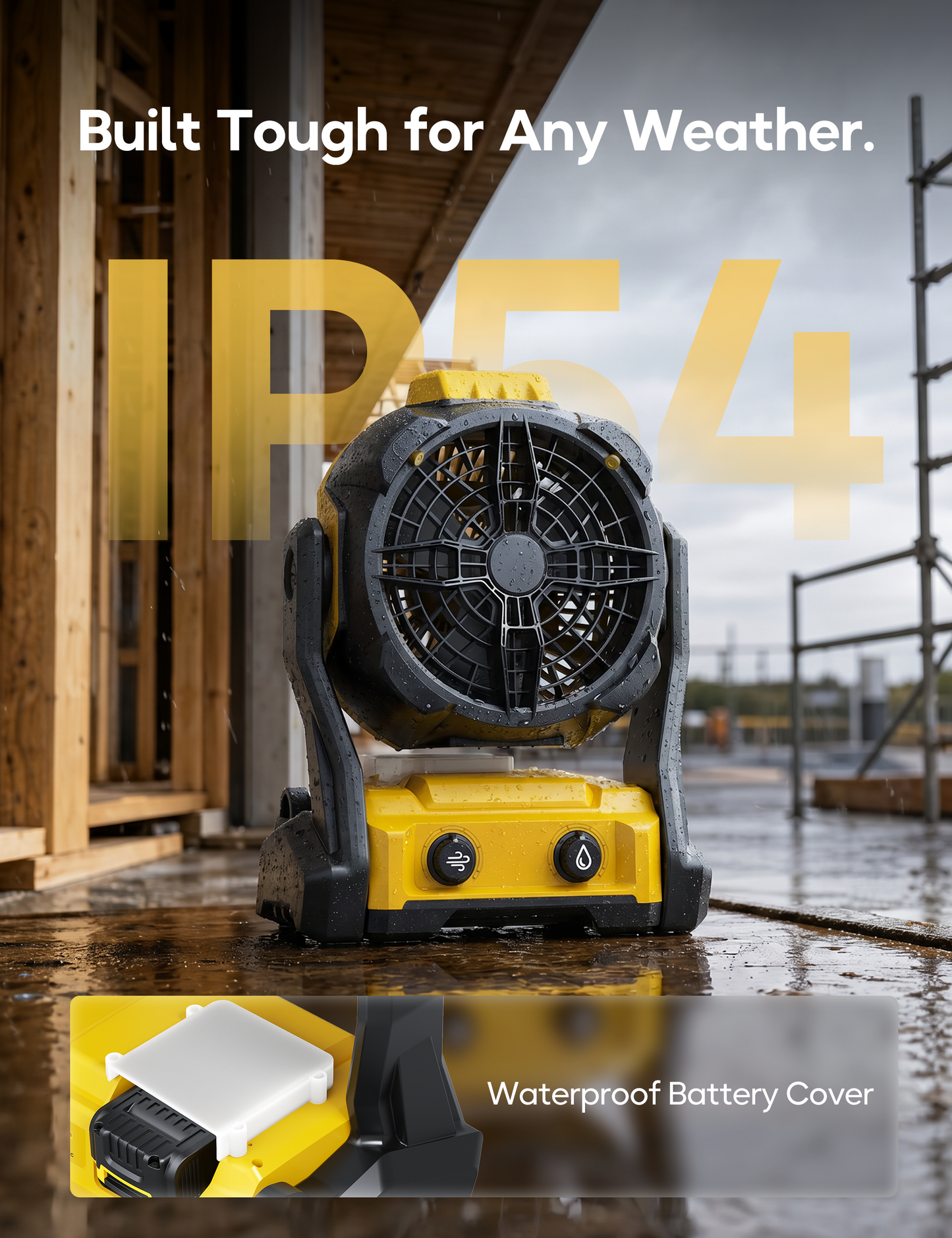 DeForce Portable Misting Fan, for DeWalt 20V Max Battery, Cordless Personal Fan for Outdoor Cooling, Variable Speed, Hook for Hanging, Jobsite, Camping, USB Port, Outdoor&Indoor Use(Bare Tool Only)