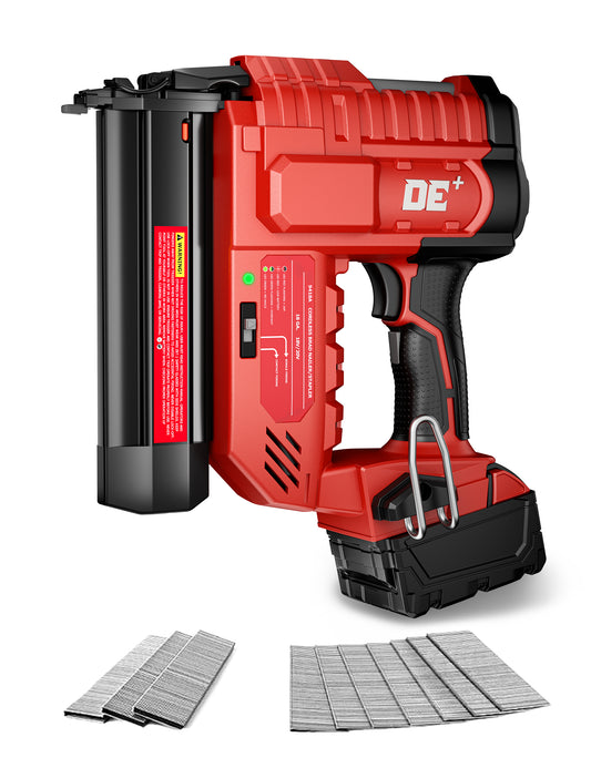 DeForce 18GA Cordless Brad Nailer, 2" Nail Gun for for Milwaukee 18V Battery(No Battery), 2 IN 1 Electric Stapler, 2026 Upgraded Tool-Free Jam Release, 2 Firing Mode, Adjustable Depth, 1000pcs Nails
