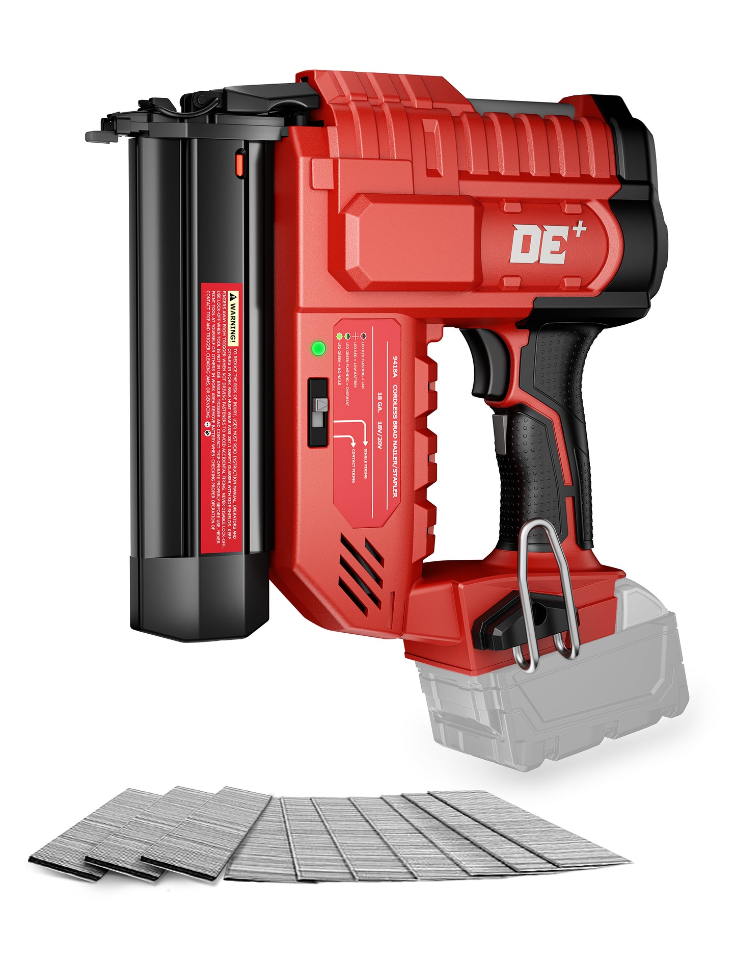 DeForce 18GA Cordless Brad Nailer, 2" Nail Gun for for Milwaukee 18V Battery(No Battery), 2 IN 1 Electric Stapler, 2026 Upgraded Tool-Free Jam Release, 2 Firing Mode, Adjustable Depth, 1000pcs Nails